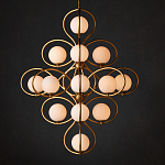 Люстра с закругленным каркасом золотого цвета и белыми плафонами Round Curl варинант исполнения - 3 | Loft Concept в Ижевске