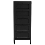 Комод узкий с 5-ю ящиками черный Silva Black Chest of Drawers варинант исполнения - 1 | Loft Concept в Ижевске