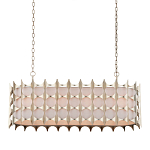 Люстра овальной формы с фактурным серебряным каркасом и тканевым абажуром Silver Honeycomb варинант исполнения - 3 | Loft Concept в Ижевске