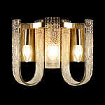 Бра с металлическим основанием золотого цвета и хрустальными подвесками Textured Glass варинант исполнения - 1 | Loft Concept в Ижевске