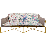 Трехместный диван на металлическом каркасе с цветочным принтом в стиле шинуазри Chinoiserie Birds on a Tree Sofa варинант исполнения - 5 | Loft Concept в Ижевске