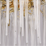 Люстра золотого цвета с декоративными ветками и длинными прозрачными стеклянными подвесами в форме сосулек Droplet Chandelier варинант исполнения - 4 | Loft Concept в Ижевске