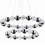 Светодиодная двухъярусная кольцевая люстра Crystal Globule Chandelier Chrome варинант исполнения - 1 | Loft Concept в Ижевске