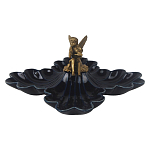 Менажница темно-синяя фарфоровая с бронзовой фигуркой ангела Eden Garden варинант исполнения - 1 | Loft Concept в Ижевске