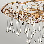 Люстра подвесная золотого цвета с металлическим сетчатым основанием и стеклянными каплевидными подвесками Hinkley варинант исполнения - 5 | Loft Concept в Ижевске