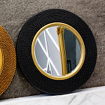 Зеркало в черной фактурной раме с золотым кантом Summon the Light варинант исполнения - 7 | Loft Concept в Ижевске