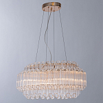 Люстра подвесная многослойная с прозрачными хрустальными трубками и золотистым каркасом Hexagon Tube Light варинант исполнения - 2 | Loft Concept в Ижевске