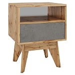 Тумба прикроватная с ящиком и фасадом цвета серый бетон Grace of Furniture варинант исполнения - 1 | Loft Concept в Ижевске