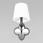 Бра с белым текстильным абажуром и декоративным основанием в виде четырехлистника с зеркальной вставкой Vitorino варинант исполнения - 10 | Loft Concept в Ижевске