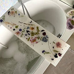 Поднос для ванны из эпоксидной смолы с цветами белая Epoxy Resin Flowers Bath Tray White варинант исполнения - 3 | Loft Concept в Ижевске