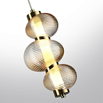 Подвесной светильник с 3-мя рифлеными стеклянными шарами Marcelh Light варинант исполнения - 5 | Loft Concept в Ижевске
