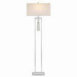 Торшер с прямоугольным тканевым абажуром на белом мраморном основании Silver Threads варинант исполнения - 1 | Loft Concept в Ижевске