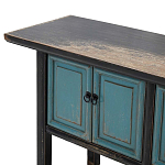 Деревянная консоль в китайском стиле с дверцами голубая Qin Console Table Blue варинант исполнения - 4 | Loft Concept в Ижевске