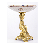 Чаша с цветочным орнаментом на ножке в виде бронзового ангела Eden Garden варинант исполнения - 2 | Loft Concept в Ижевске