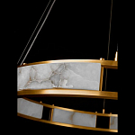 Люстра в виде кольца из натурального камня Golden Alavastor варинант исполнения - 3 | Loft Concept в Ижевске