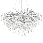 Люстра подвесная с прозрачными стеклянными подвесками в форме капель Диаметр 100 см Droplet Chandelier варинант исполнения - 18 | Loft Concept в Ижевске