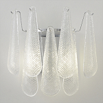 Бра с подвесками из рифленного стекла в форме капель на основании цвета хром Textured Glass варинант исполнения - 5 | Loft Concept в Ижевске