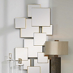 Золотое зеркальное панно из зеркальных квадратов Overlapping варинант исполнения - 3 | Loft Concept в Ижевске