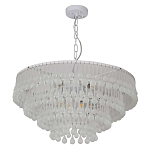 Люстра подвесная круглая с молочными стеклянными подвесками в форме капель Droplet Chandelier варинант исполнения - 1 | Loft Concept в Ижевске