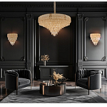 Люстра с каскадом из прозрачного хрусталя Constant Sparks варинант исполнения - 16 | Loft Concept в Ижевске