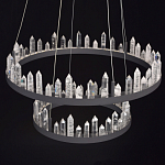 Люстра с двумя кольцами черного цвета с хрустальными элементами QUARTZ CRYSTAL варинант исполнения - 4 | Loft Concept в Ижевске