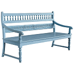 Деревянная скамья из массива манго с резьбой Eutropio Grey Mango Bench варинант исполнения - 1 | Loft Concept в Ижевске