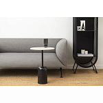 Кофейный столик с белой мраморной столешницей на черном основании Tall Coffee Black and White Table варинант исполнения - 1 | Loft Concept в Ижевске
