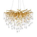 Люстра подвесная с прозрачными стеклянными подвесками в форме капель Диаметр 60 см Droplet Chandelier варинант исполнения - 18 | Loft Concept в Ижевске