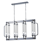 Люстра прямоугольная с 8-ю стеклянными плафонами цилиндрической формы Jeanette варинант исполнения - 3 | Loft Concept в Ижевске