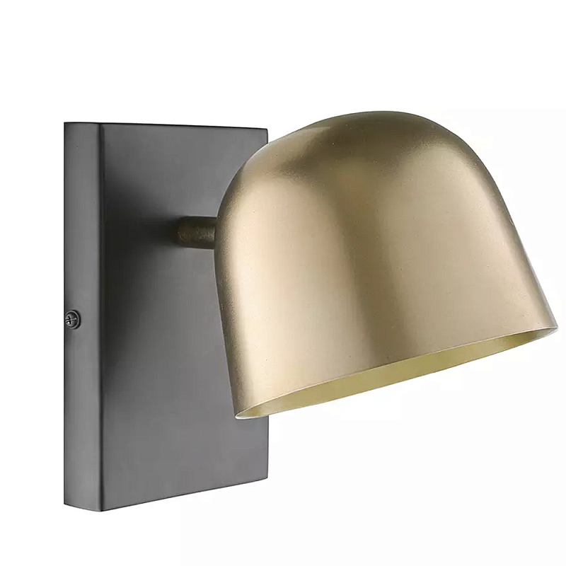 Бра с наклонным плафоном в сочетании золотистого и чёрного цвета Sconce with Sloping Shade Золотой Черный в Ижевске | Loft Concept 