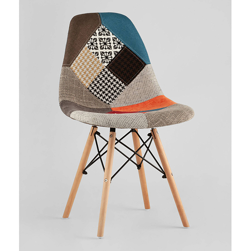 Пластиковый стул на ножках из массива бука Eames Пэчворк Мульти Древесина Пластиковый стул на ножках из массива бука Eames Пэчворк Мульти Древесина в Ижевске | Loft Concept