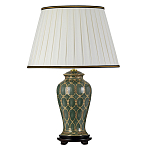 Настольная лампа с керамическим основанием с золотистым решетчатым узором и белым плиссированным абажуром Elstead Lighting варинант исполнения - 1 | Loft Concept в Ижевске