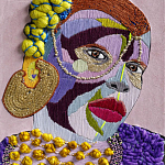 Картина с вышивкой Портрет wall panel People with the yellow ear 4 варинант исполнения - 1 | Loft Concept в Ижевске