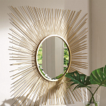 Зеркало-солнце круглое с золотыми лучам Sunrise варинант исполнения - 1 | Loft Concept в Ижевске