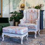 Кресло из массива бука серое с растительным орнаментом Raffael Floral Grey Armchair варинант исполнения - 10 | Loft Concept в Ижевске