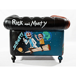 Кресло "Умный Умник" Rick and Morty graffiti chair натуральная кожа  варинант исполнения - 3 | Loft Concept в Ижевске