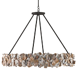 Люстра круглая с абажуром из устричных раковин Sea Ravens варинант исполнения - 3 | Loft Concept в Ижевске