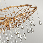 Люстра подвесная золотого цвета с металлическим сетчатым основанием и стеклянными каплевидными подвесками Hinkley варинант исполнения - 4 | Loft Concept в Ижевске