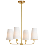 Люстра золотая с белыми тканевыми абажурами Coolness варинант исполнения - 2 | Loft Concept в Ижевске