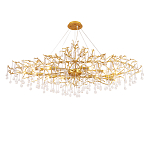 Люстра круглая подвесная с декором в виде ветвей и прозрачных подвесок из стекла в форме капель Droplet Chandelier варинант исполнения - 1 | Loft Concept в Ижевске