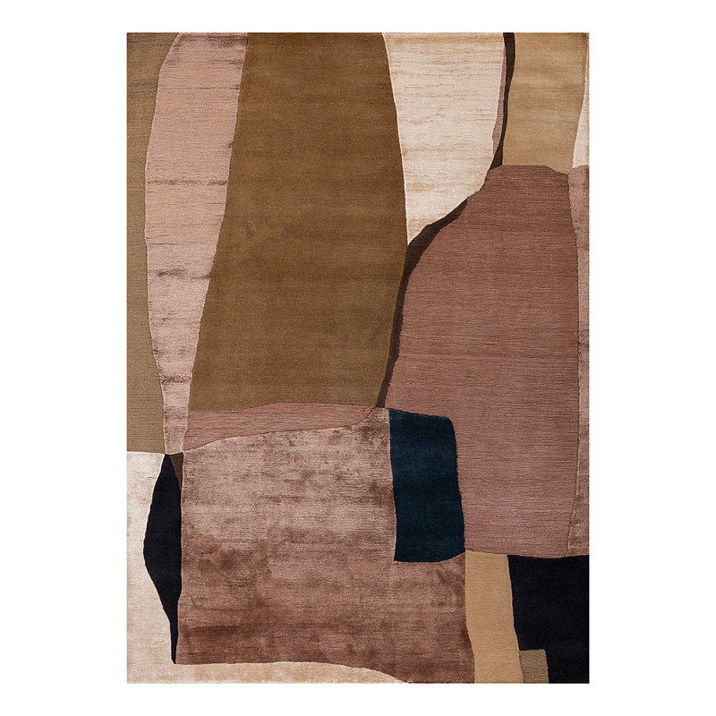 Ковер шелк Manhattan Wool Silk Carpet IV Розовый Оливковый Бежевый в Ижевске | Loft Concept 