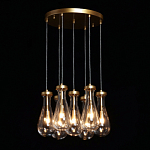 Люстра с 7-ю прозрачными плафонами из стекла в форме капли Lucid Rain  варинант исполнения - 3 | Loft Concept в Ижевске