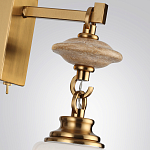 Бра со стеклянным плафоном конусообразной формы и декоративной вставкой из джута Tectona  варинант исполнения - 6 | Loft Concept в Ижевске