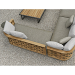 Дизайнерский уличный диван из массива дерева с плетеной спинкой PALINFRASCA Sofa варинант исполнения - 4 | Loft Concept в Ижевске