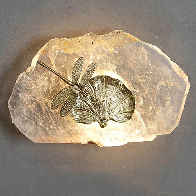Бра Декоративный лист с стрекозой Glacial Fragment Медь Прозрачный Бра Декоративный лист с стрекозой Glacial Fragment Медь Прозрачный в Ижевске | Loft Concept