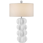 Настольная лампа белая с тканевым абажуром в форме цилиндра Morphing варинант исполнения - 3 | Loft Concept в Ижевске