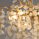 Люстра подвесная золотого цвета с декоративными ветвями и прозрачными рельефными подвесками FAIRYTREE Light варинант исполнения - 5 | Loft Concept в Ижевске