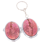 Зеркало брелок складное двухстороннее из натурального камня Родонит Stone Mirrors варинант исполнения - 3 | Loft Concept в Ижевске