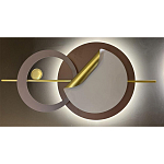 Бра круглое светодиодное в матовых оттенках коричневого и золотого цвета Kosmikos варинант исполнения - 1 | Loft Concept в Ижевске