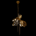 Люстра подвесная со стеклянными плафонами из дымчатого и золотистого с тремя вертикальными подвесками Gilded Mirage  варинант исполнения - 6 | Loft Concept в Ижевске